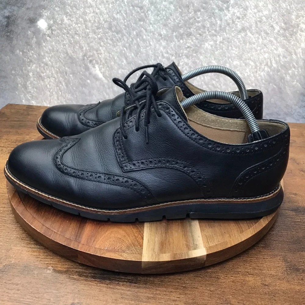 Cole Haan Grand.ØS Wingtip‎ Oxford Mens 10.5M Black Leather Derby Dress Shoes